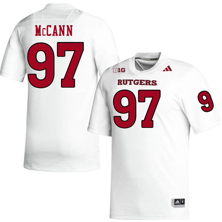 Men #97 Riley McCann Rutgers Scarlet Knights 2024 College Football Jerseys Stitched-White